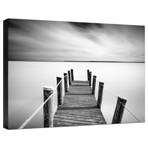 Black and White Pier Gallery Wrapped Canvas