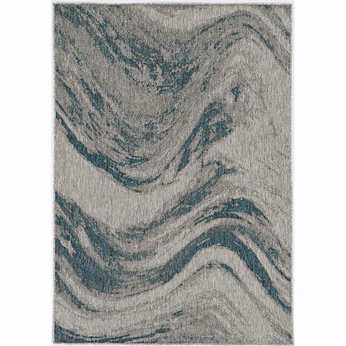 Negril Gray & Teal Indoor/Outdoor Rug Collection