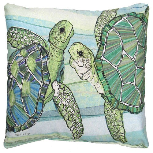 Tortoise Couple Indoor/Outdoor Pillow
