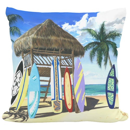 Beach Hut Indoor/Outdoor Pillow
