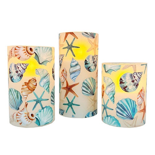 Ocean Vibes LED Candles - Set of 3 - OUT OF STOCK UNTIL 04/30/2025