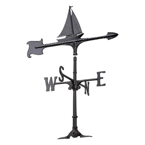 Black Sailboat Accent Weathervane - 30 Inch