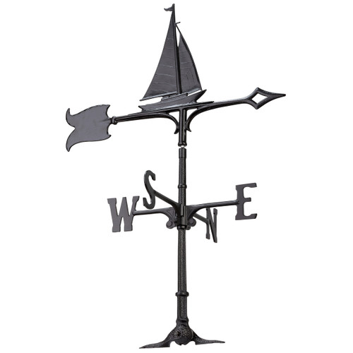 Black Sailboat Weathervane - 30 Inch