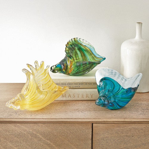 Conch Shell Glass Sculptures