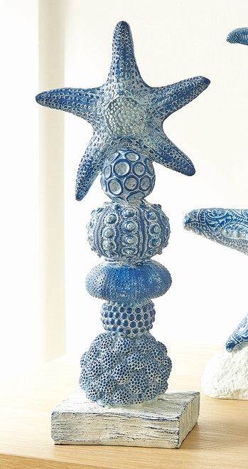 Starfish Atop Coral Tabletop Sculpture