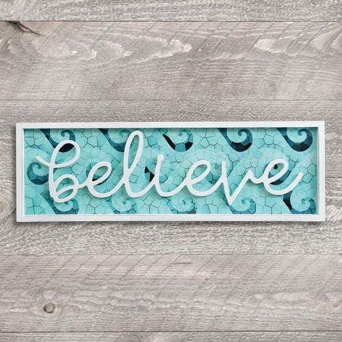 Believe Mosaic Coastal Wall Art