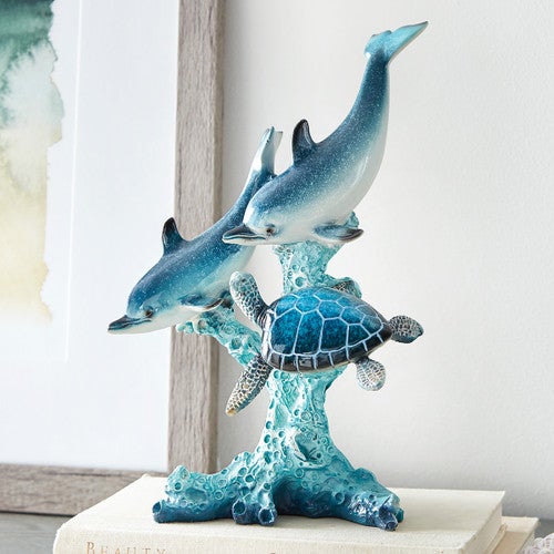 Dolphin & Sea Turtle Sculpture