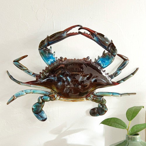 Blue Crab Metal Wall Sculpture