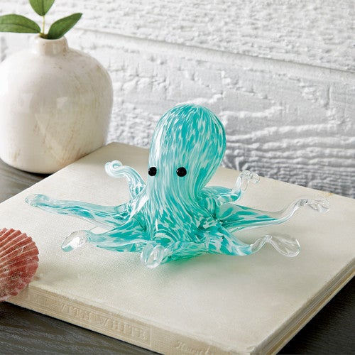 Blue Octopus Glass Sculpture