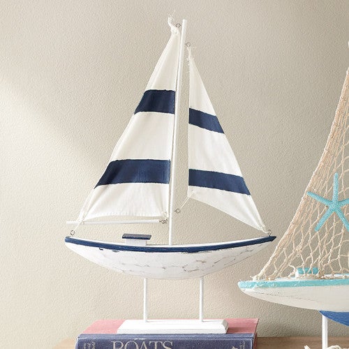 Nautical Stripes Sailboat Tabletop Model
