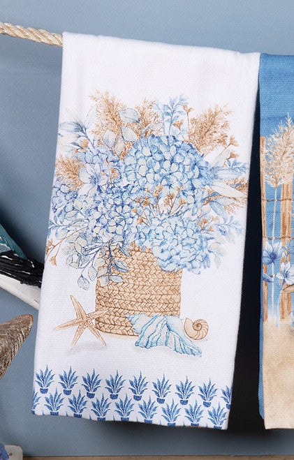 Seaside Hydrangea Dual Purpose Terry Towel