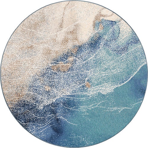 Turquoise Tides Rug - 8 Ft. Round