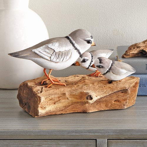 Seashore Bird Family Driftwood Sculpture