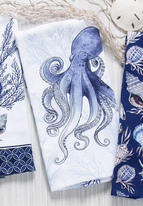 Indigo Octopus Purpose Terry Towel
