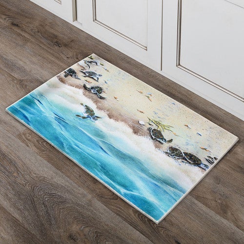 Ocean Escape Sea Turtle Indoor/Outdoor Accent Rug