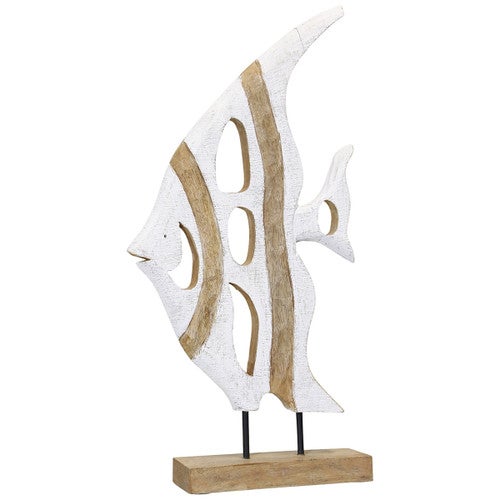 Castaway Wood Angel Fish Sculpture