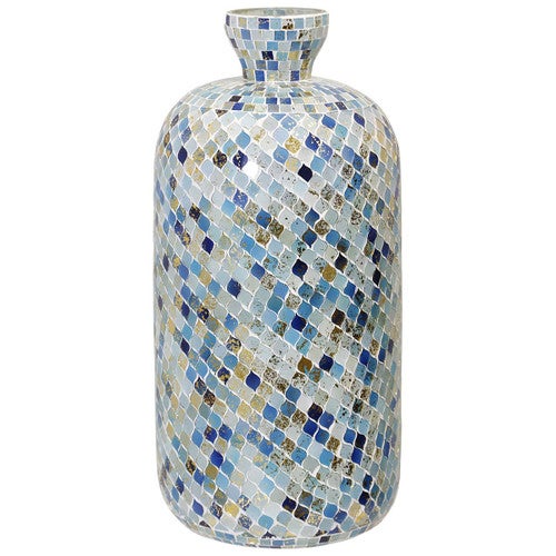 Mykonos Blue Mosaic Vase - 18 Inch