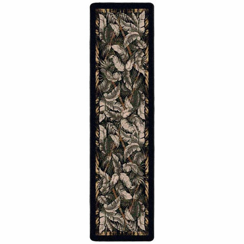 Tropical Bounty Black & Sage Rug - 2 x 8