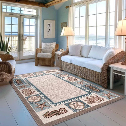 Tidal Life Sandstone Rug - 8 x 11