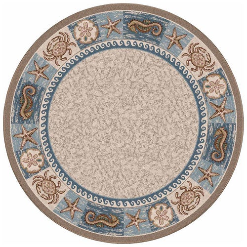 Tidal Life Sandstone Rug - 8 Ft. Round