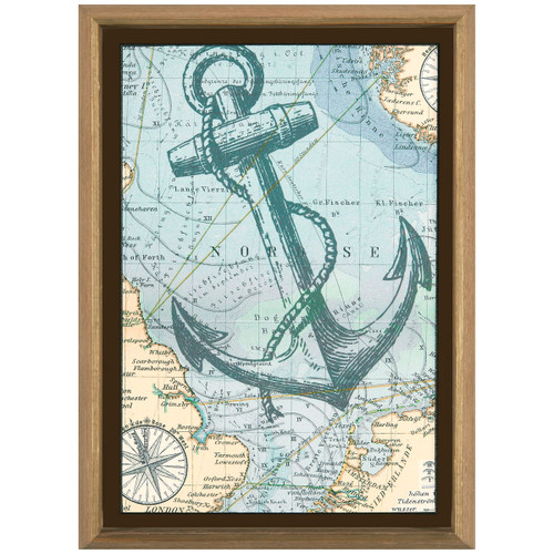 Blue Anchor Framed Canvas