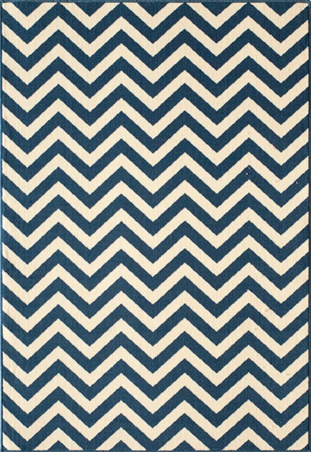 Baja Chevron Navy Rug Collection