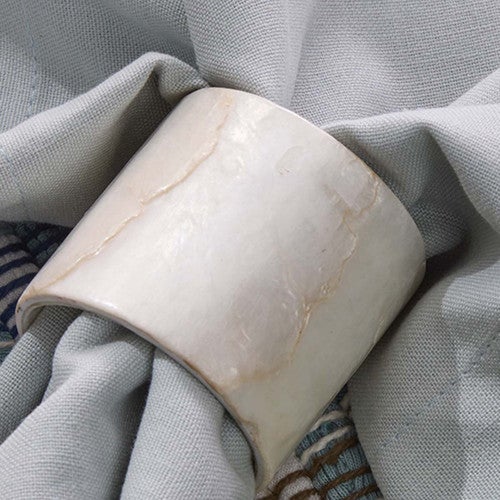 Pearlized Seashell Napkin Rings - Set of 4