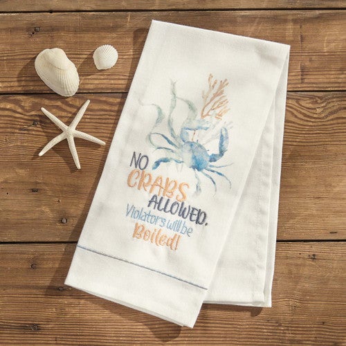 Seaweed Garden Crabs Dishtowels - Set of 4