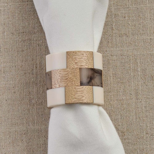 Checkered Cuff Napkin Rings - Set of 4