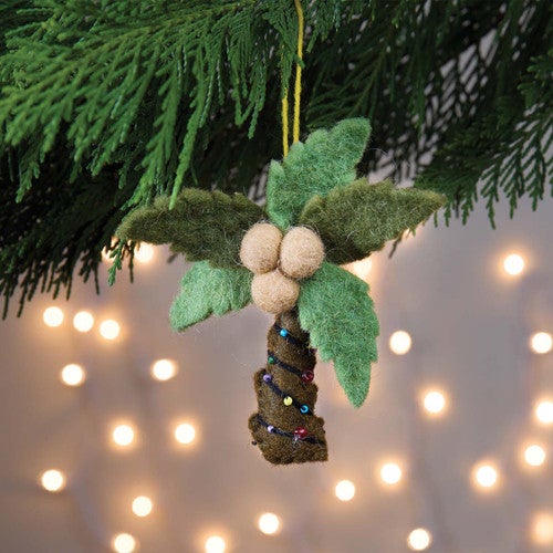 Tropical Palms Felt Ornaments - Set of 4