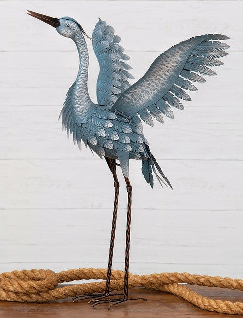 Blue Heron Garden Statuary - Wings Up