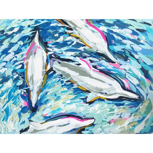 Dolphin Dance Canvas Wall Art