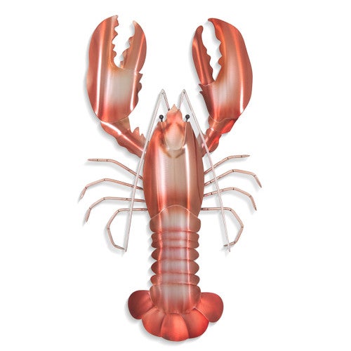 Translucent Red Lobster Metal Wall Art
