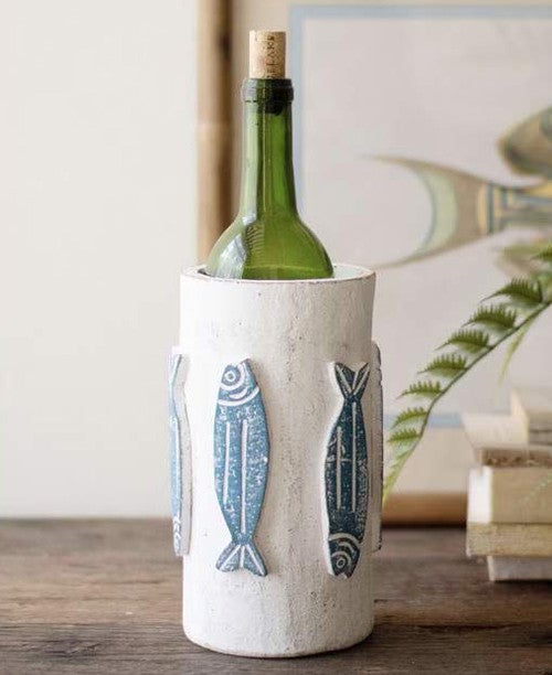 Sardine School Clay Vase