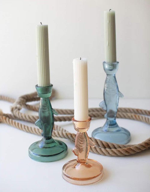 Seven Seas Glass Minnow Candle Holders (3pc)