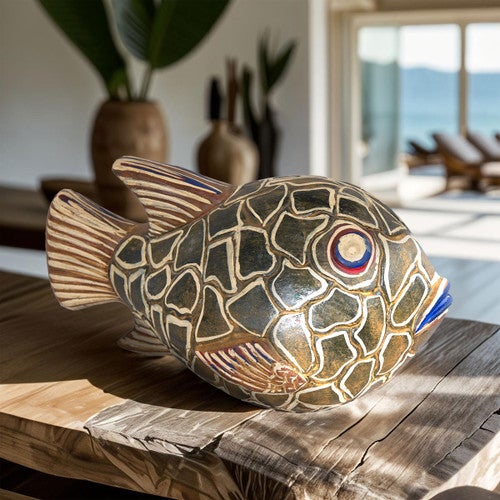 Pufferfish Clay Sculpture