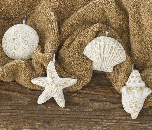 Shells Shower Curtain Hooks - Set of 12