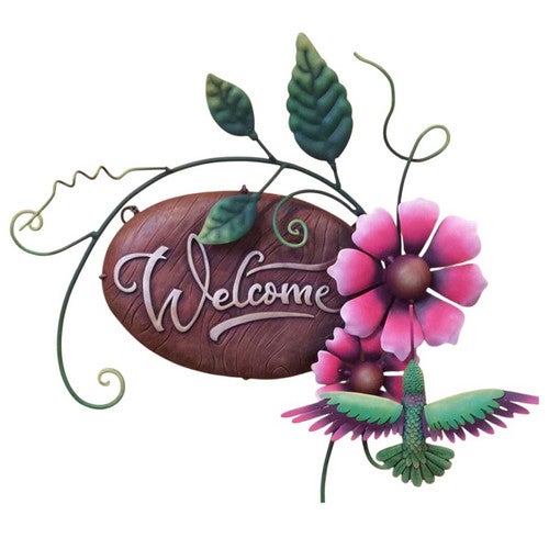 Hummingbird Welcome Wall Art