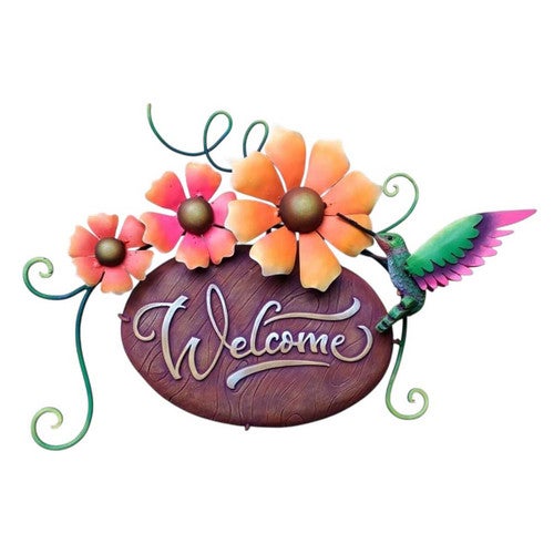 Winged Floral Welcome Wall Art