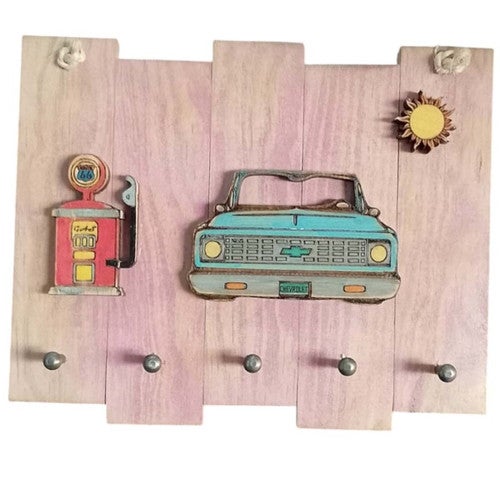 Route 66 Chevy Key Hook Plaque