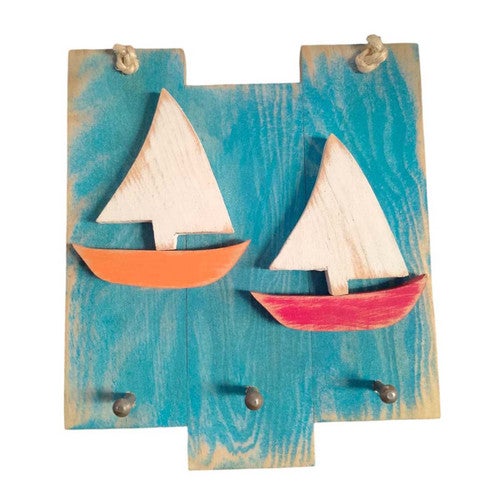Harbor Breeze Sailboat Key Hook Plaque