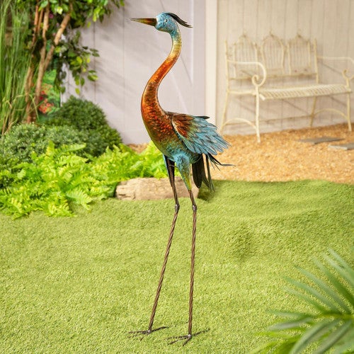 Sunset Crane Garden Statue