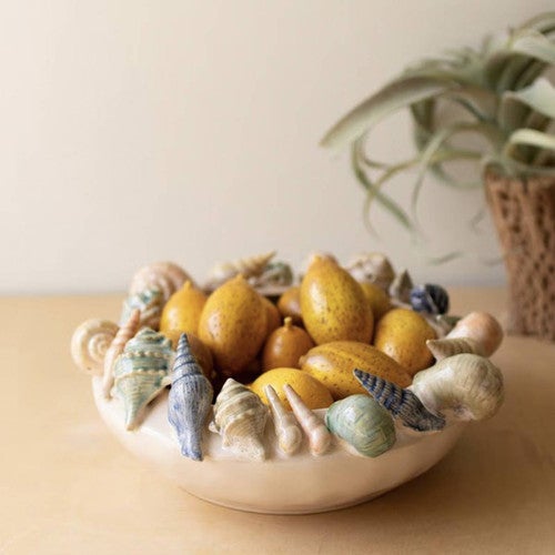 Multicolor Shells Ceramic Bowl