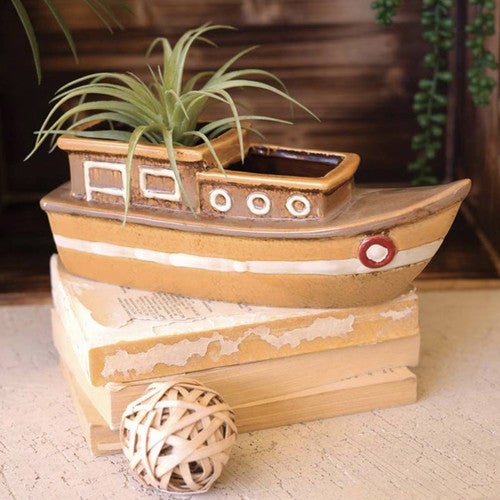 Navigator Ceramic Boat Planter
