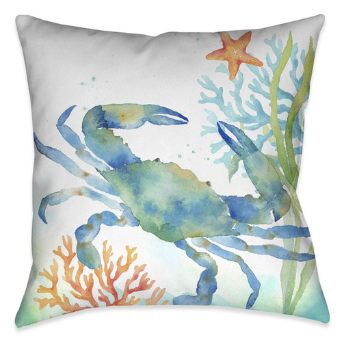 Blue Crab Crawl 20 x 20 Outdoor Pillow