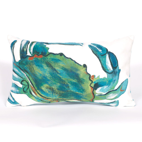 Blue Crab Sea Indoor/Outdoor Rectangle Pillow
