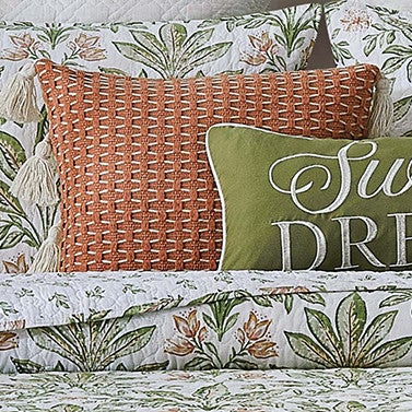 Textured Coral Accent Pillow