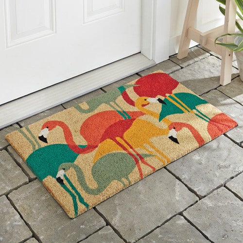 Flamingo Paradise Coir Doormat