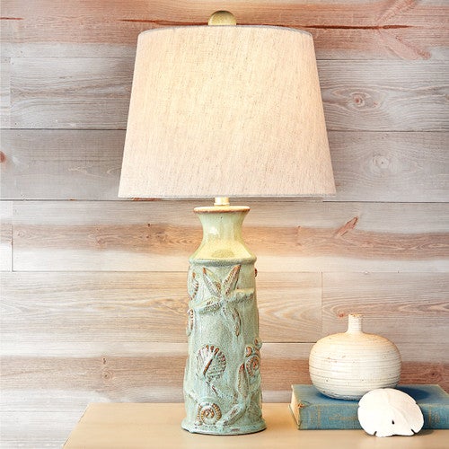 Blue Bay Shells Ceramic Table Lamp