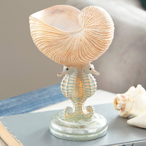 Seahorse Trio Shell Stand Sculpture